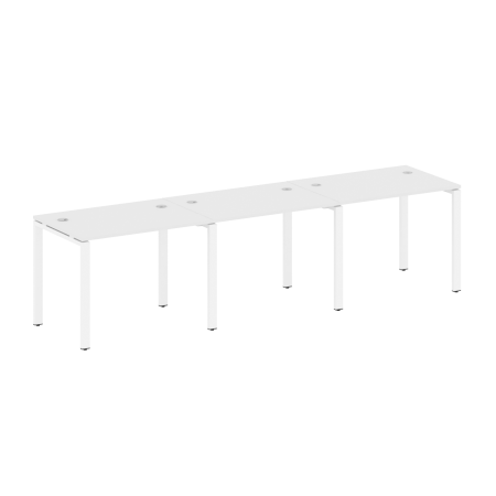 Рабочая станция на 3 раб. места Metal System Style БП.СМ-3.1 3000x720x750 (Белый/Белый металл)