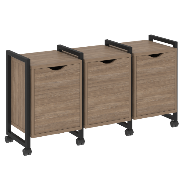 Тумба на колесных опорах наборная VR.L-TN-5.K 1440x460x767 (Дуб Аризона/Черный металл)