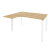 Стол эргономичный левый на П-образном м/к Onix O.MP-SA-3L 1380x1180x750 (Тиквуд Темный/Белый Металл)