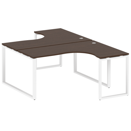 Рабочая станция криволинейная Metal System Style БО.РАС-СА-2.4 1600x2435x750 (Венге Цаво/Белый металл)