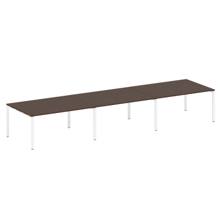 Переговорный стол 3 столешницы Metal System Style БП.ПРГ-3.4 4800x1235x750 (Венге Цаво/Белый металл)