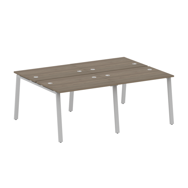 Рабочая станция на 4 рабочих места на А-образном м/к Metal System Style БА.СМ-4.1 2000x1475x750 (Вяз/Серый металл)