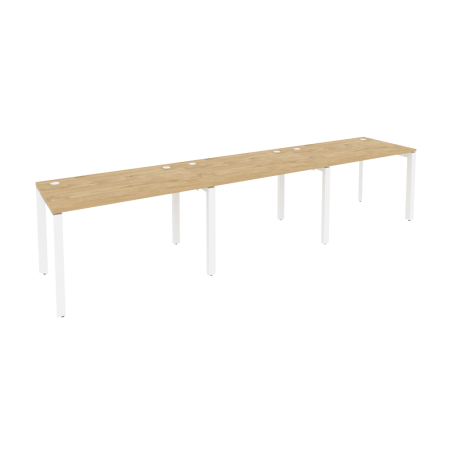 Рабочая станция на П-образном м/к Onix O.MP-RS-3.2.7 3540x720x750 (Тиквуд Светлый/Белый Металл)