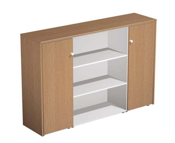 Шкаф комбинированный средний Profiquadro КВ 327 БВ 1820x460x1220 (Белый премиум / Вишня скандинавская)