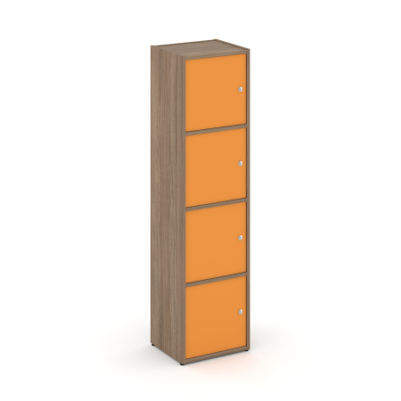 Стеллаж Locker Plus LK.K-004 408x350x1593 (Дуб Аризона | Оранжевый)