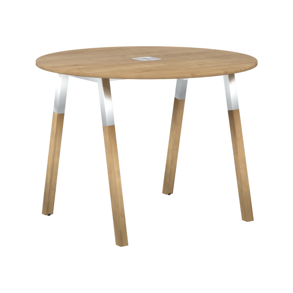 Стол для переговоров Forta FRST 1020 D=1020xx733 (Дуб Гамильтон/Белый премиум)