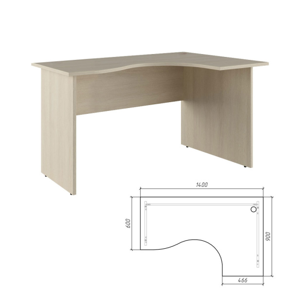 Стол эргономичный Trend TRD296153 1400x900x750 (Светлый дуб)