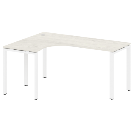 Стол криволинейный левый Metal System Style БП.СА-4 Л 1600x1200x750 (Дуб Наварра/Белый металл)