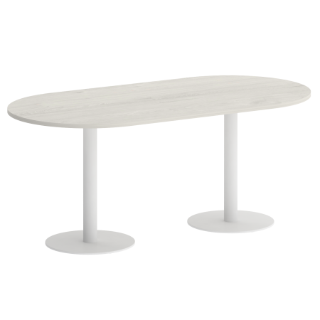 Стол овальный VR.SP-5-180.1 1800x900x750 (Дуб Наварра/Белый Металл)