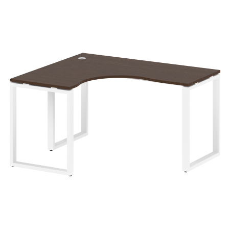Стол криволинейный левый Metal System Style БО.СА-3 Л 1400x1200x750 (Венге Цаво/Белый металл)