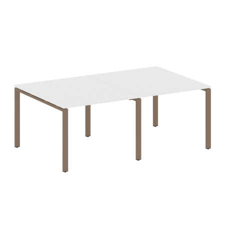 Переговорный стол 2 столешницы Metal System Style БП.ПРГ-2.1 2000x1235x750 (Белый/Мокко металл)