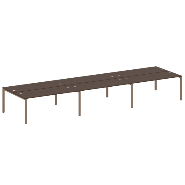 Рабочая станция на 6 раб. мест Metal System Style БП.СМ-6.5 5400x1475x750 (Венге Цаво/Мокко металл)