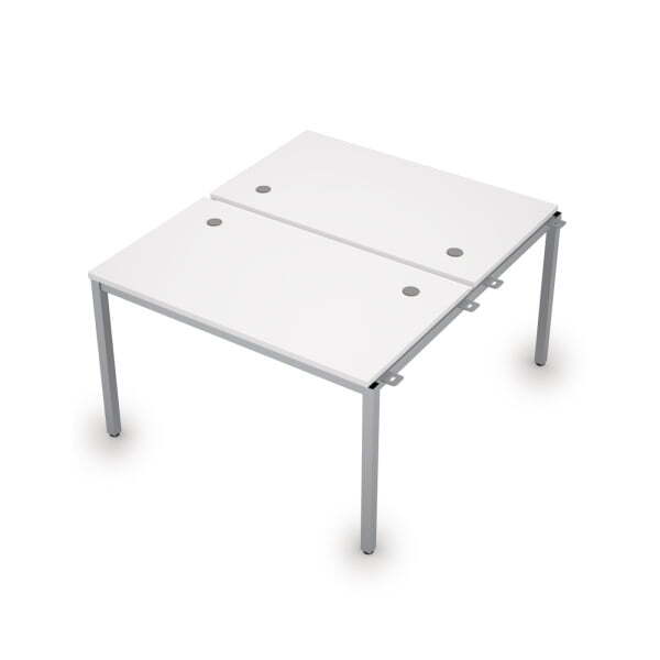 6МБН.278 Сдвоенные бенч-системы, начальный модуль (1200x1435x750) (Белый/Алюминий матовый)