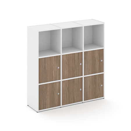 Стеллаж Locker Plus LK.K-003 1188x350x1203 (Белый | Дуб Аризона)