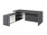 Стол руководителя с опорной тумбой Festus FI-119L.GG 1900x1800x750 (Хромикс Белый/Камень Пьетра Гриджиа черный)