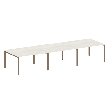 Переговорный стол 3 столешницы Metal System Style БП.ПРГ-3.3 4200x1235x750 (Дуб Наварра/Мокко металл)