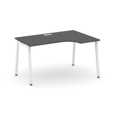 Стол рабочий эргономичный SN-4A.SPA-022(R) (1580х800/980х750) (Антрацит/Металл Белый)