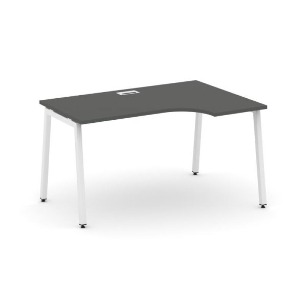 Стол рабочий эргономичный SN-4A.SPA-011(R) (1380х700/980х750) (Антрацит/Металл Белый)