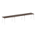 Рабочая станция на 3 рабочих места на А-образном м/к Metal System Style БА.СМ-3.3 4200x720x750 (Дуб наварра/Серый металл)