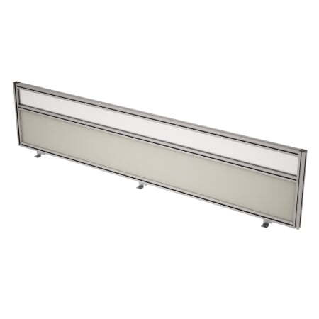 9БТС.0418.6 Барьер из ткани и стекла в алюминиевом профиле, фронтальный (1800x29x400) (Latte/стекло матовое)