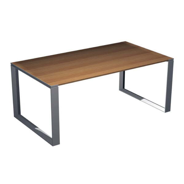 Стол руководителя, опоры - замкнутый контур, ноги - хром X7 X7S41 C 1800x1000x720 (Орех каналеттоСерый)