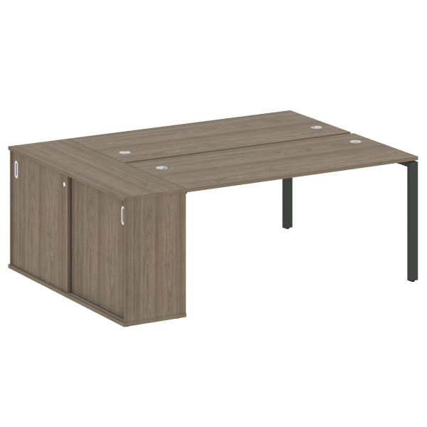 Рабочая станция с опорным шкафом-купе Metal System Style БП.РС-СШК-1.4 2010x1475x750 (Вяз/Антрацит металл)