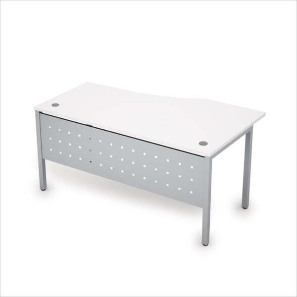 6МК.020 Стол криволинейн.лев. (1600x900x750) (Белый/Алюминий матовый)