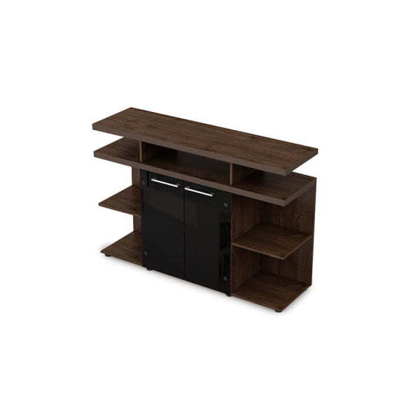 4ШН.012.2 Шкаф низкий со стеклом без замка (1400x400x952) (Брауни)