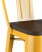 Стул барный TOLIX WOOD со спинкой желтый (Стул барный Tolix желтый глянцевый, темное дерево)