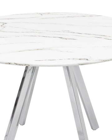 Стол обеденный Хьюстон D100 белый стеклянный (Стол обеденный Хьюстон белый)