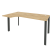 Стол эргономичный левый на П-образном м/к Onix O.MP-SA-1L 1580x980x750 (Тиквуд Темный/Белый Металл)