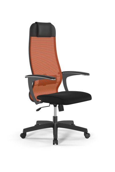 Кресло для руководителя Метта Sit 10 B1-111U - X2+UMF(X1) /Ub00/Wh00/U0mL-b(M09.B02.G15.W01) (Черный | Оранжевый)