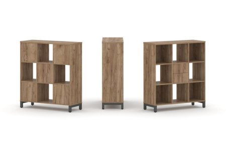 Набор стеллажа 1 сторонний, 3 яруса SN.NS-331 (1121х400х1248) (Дуб Табак/Металл Антрацит)