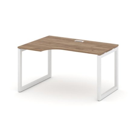 Стол рабочий эргономичный SN-5O.SPA-021(L) (1380х800/980х750) (Дуб Табак/Металл Белый)
