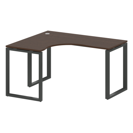 Стол криволинейный левый Metal System Style БО.СА-3 Л 1400x1200x750 (Венге Цаво/Антрацит металл)