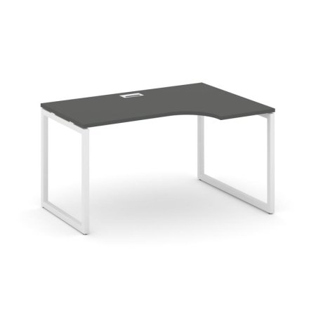 Стол рабочий эргономичный SN-4O.SPA-021(R) (1380х800/980х750) (Антрацит/Металл Белый)