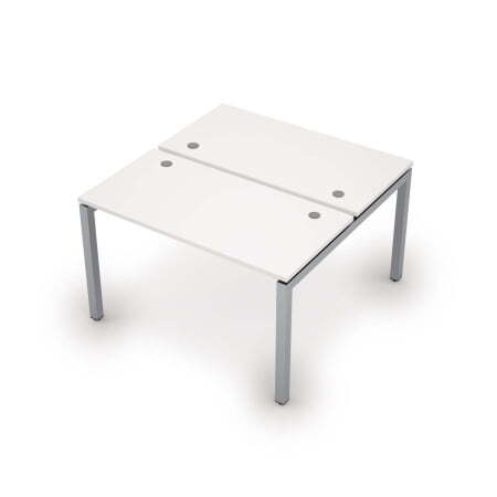 6МБ.5268 Бенч-система на 2 рабочих места (1200x1235x750) (Белый/Алюминий матовый)