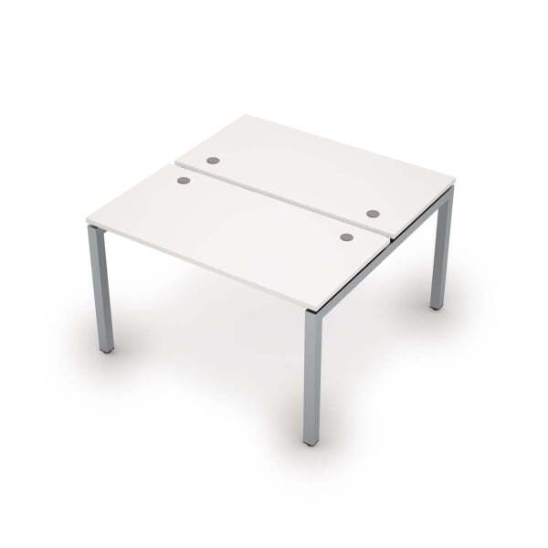 6МБ.5268 Бенч-система на 2 рабочих места (1200x1235x750) (Белый/Алюминий матовый)