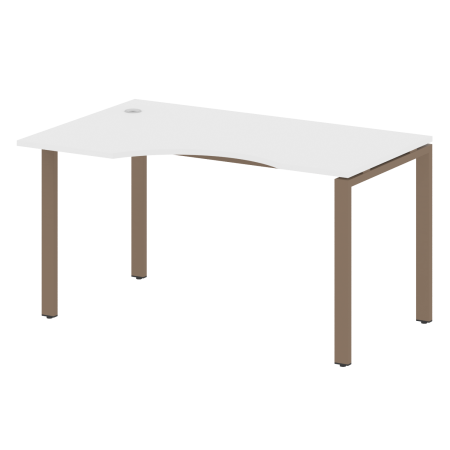 Стол криволинейный левый Metal System Style БП.СА-2 Л 1400x900x750 (Белый/Мокко металл)