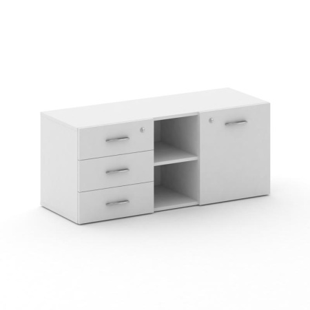 Греденция Fresco FRU.GR-2 (1250x460x532) (Белый Бриллиант UM-Хром-Хром)