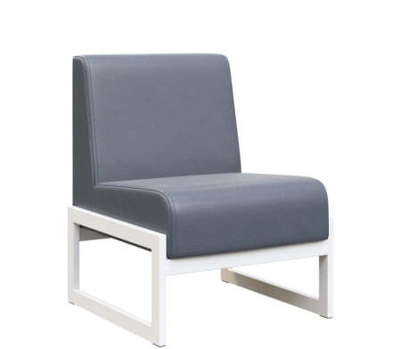 Диван одноместный MD.D1  (655х700х700) (Oregon Серый арт.17/Белый металл)
