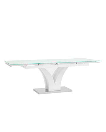Стол обеденный Верона раскладной 160-220*90 глянцевый белый (Стол обеденный Верона белый)