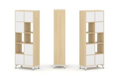 Набор стеллажа 1 сторонний, 5 ярусов SN.NS-521 (754х400х1982) (Акация Лорка/Белый/Металл Белый)