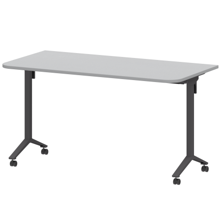 Стол мобильный складной радиусный Моби МБ22-140.70Р 1400x700x750 (Серый/Антрацит)