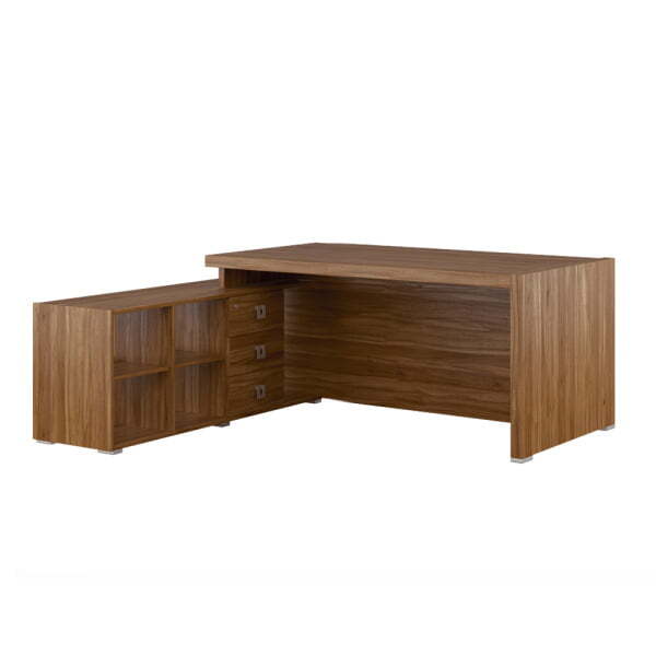 Стол письменный на опорной тумбе SOL297110 1750x1740x750 (Орех Solid)