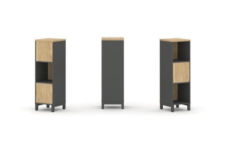 Набор стеллажа 2-х сторонний, 3 яруса SN.NSD-311 (387х400х1248) (Антрацит/Тиквуд Светлый/Металл Антрацит)