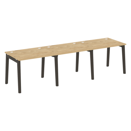 Рабочая станция на деревянных опорах Onix Wood OW.RS-3.1.8 2940x800x750 (Тиквуд Светлый/Дуб Темный)