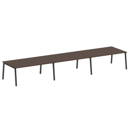 Стол для переговоров (3 столешницы) на А-образном м/к Metal System Style БА.ПРГ-3.5 5400x1235x750 (Венге Цаво/Антрацит металл)