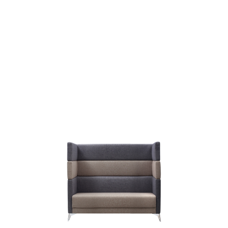 Диван офисный Меркурий (М-59) 3-х местный (высота 133см) (Коричневый/серый)