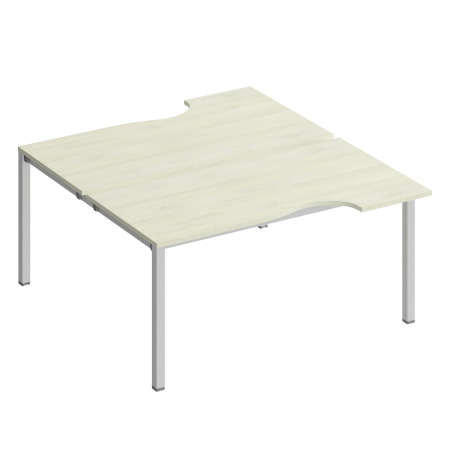 Рабочая станция со столами эргоном. на металлокаркасе КФ (2х160) Комфорт КФ К.1150 1600x1840x750 (Дуб шамони светлыйСерый)